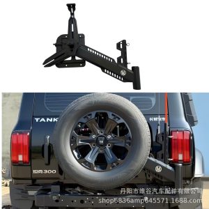 Carbon Steel Spare Tire Bracket with Bumper Linkage for TANK 300 Off-Road Upgrade