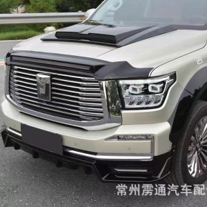 مجموعة تزيين الهيكل الأمامية والخلفية مع غطاء محرك واقٍ من الرمل والحصى للسيارة TANK 500