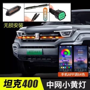 مجموعة مصابيح LED صفراء للشبكة الأمامية ومصابيح الضباب (تصميم العين الذهبية الصغير) لسيارة TANK 400 Hi4-T