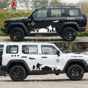 สติ๊กเกอร์ลายทหารสำหรับตัวถังด้านข้าง TANK 300 และ HAVAL DARGO