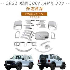 Black ABS Exterior Trim Kit for TANK 300 (2020-2021) - Tail Light Frame & Protection Components