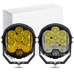 مصابيح LED خارجية ثلاثية الوجهات مقاس 9 بوصة مع وظائف وميض وإضاءة عمل للسيارة TANK 300
