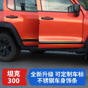 แถบตกแต่งข้างตัวถังสแตนเลสสำหรับ TANK 300 (2020-2025) – การ์ดป้องกันรอยขีดข่วนประตู