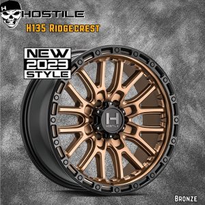 عجلة ألومنيوم للطرق الوعرة من نوع HOSTILE H135، مقاس 17×9.0، بتركيب 6×139.7 للسيارتين TANK 300 وFord Bronco