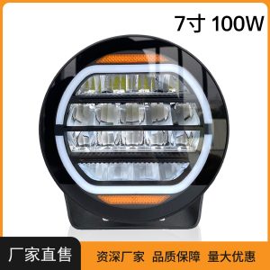 مصباح LED دائري للطرق الوعرة بحجم 7 بوصة بقوة 105 واط مع إضاءة نهارية لسيارة TANK 300 - الحاجز الأمامي والشبك
