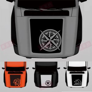 สติ๊กเกอร์ติดฝากระโปรงหน้ารถรูปดาวห้าแฉกสไตล์ออฟโรดสำหรับ TANK 300 สีเทาเงินด้าน
