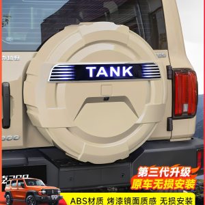 Stainless Steel Spare Tire Cover with LED Streamer Light for TANK 300 / 300 Hi4-T (2021-2025)