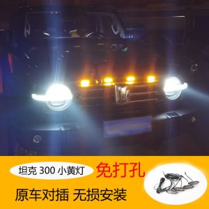 أضواء زينة LED للشبكة الأمامية لسيارة TANK 300 - مصابيح ضبابية بعيون ذهبية برتقالية