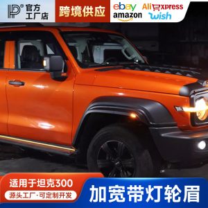 Off-Road Wide Body Wheel Arch Flares with Integrated Lights for TANK 300 – Carbon Black ABS