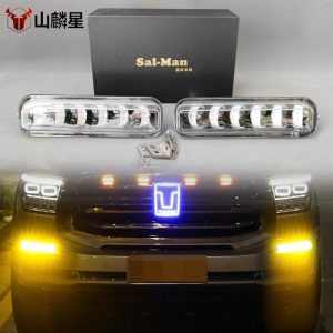 مجموعة مصابيح ضبابية أمامية LED بعدسات ذهبية لسيارة TANK 500 Hi4-T/Z (2022-2025)