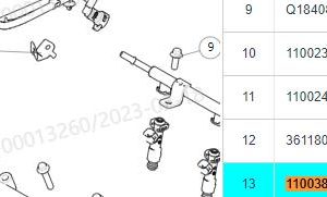For GWM Tank 500 Low Pressure Fuel Rail Inlet Pipe Clamp Bracket 1100381XEZ01