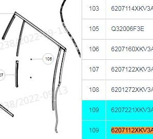 For GWM Tank 500 Right Rear Door Glass Run Channel 6207112XKV3AB