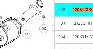 Комплект заднего каталитического конвертера для GWM Tank 300 и Tank 500, OE номер: 1205118XGW04A