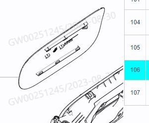 For GWM Tank 300 AC Charging Port Cover 5401111XKM01A
