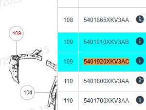 لتجميع اللوح الداخلي للعمود A الأيمن لسيارة GWM Tank 500، رقم 5401920XKV3AC