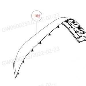 ชิ้นส่วนประดับซุ้มล้อด้านหน้าขวาสำหรับ GWM Tank 300 รหัส 5006910XKM13A