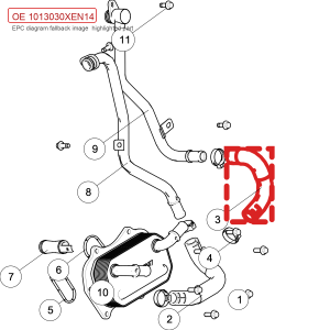 For GWM Tank 300 Tank 500 Oil Cooler Outlet Water Hose Assembly 1013030XEN14
