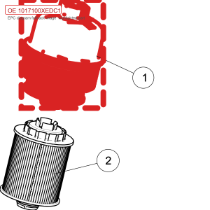 Para filtro de óleo GWM Tank 300 e Tank 500 - Código 1017100XEDC1