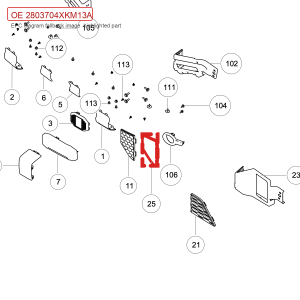 For GWM Tank 300 Front Bumper Left Trim Plate 2803704XKM13A