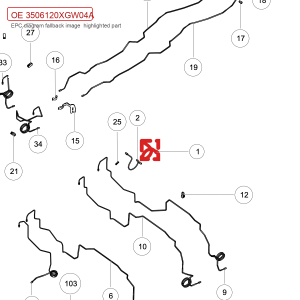 مجموعة خطوط الفرامل لغرفة الأمامية لأسطوانة الفرامل 3506120XGW04A للسيارة GWM Tank 300