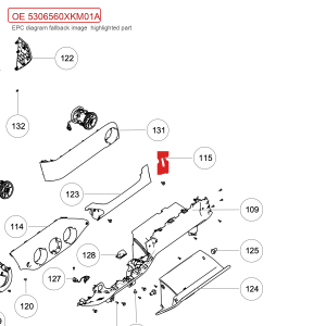 For GWM Tank 300 Instrument Panel Right Trim Assembly 5306560XKM01A