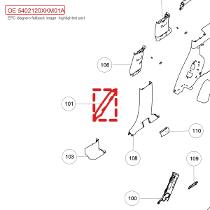 For GWM Tank 300 Right A Pillar Upper Trim Panel Assembly 5402120XKM01A