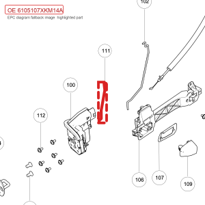For GWM Tank 300 Right Front Door Lock Cylinder Pull Rod 6105107XKM14A