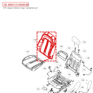 For GWM Tank 300 Driver Seat Backrest Cushion Assembly 6800131AKM03B