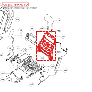 For GWM Tank 300 Driver Seat Backrest Frame Assembly 6801150XKM14A