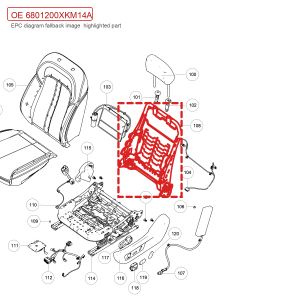 For GWM Tank 300 Driver Seat Backrest Frame Assembly 6801200XKM14A