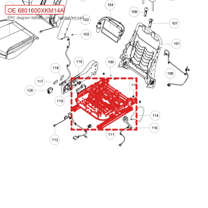 For GWM Tank 300 Driver Seat Cushion Frame Assembly 6801600XKM14A