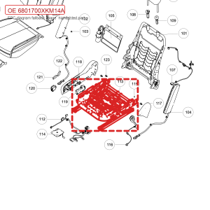 For GWM Tank 300 Driver Seat Cushion Frame Assembly 6801700XKM14A