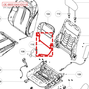 For GWM Tank 300 Driver Seat Backrest Wiring Harness Assembly 6805104XVD01A