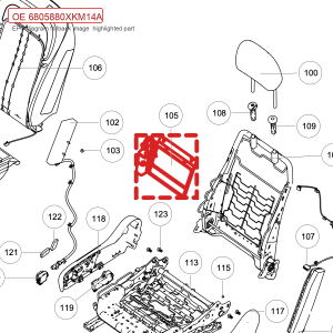 For GWM Tank 300 Driver Seat Backrest Massage Assembly 6805880XKM14A