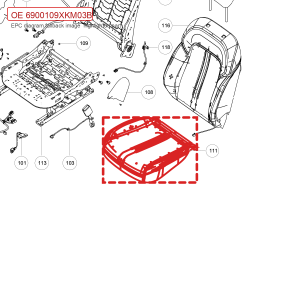 For GWM Tank 300 Front Passenger Seat Cushion Assembly 6900109XKM03B