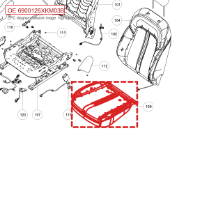 For GWM Tank 300 Front Passenger Seat Cushion Pad Assembly 6900126XKM03B