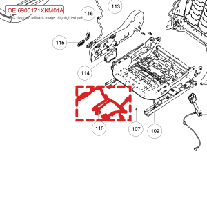 For GWM Tank 300 Front Passenger Seat Cushion Wiring Harness Assembly 6900171XKM01A