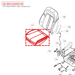 For GWM Tank 300 Front Passenger Seat Cushion Padding Assembly 6903120XKM14A