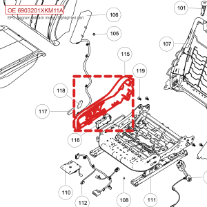 For GWM Tank 300 Tank 330 Passenger Seat Right Side Outer Trim Panel Assembly 6903201XKM11A