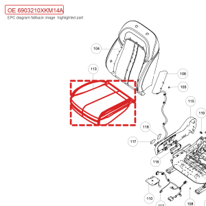For GWM Tank 300 Front Passenger Seat Cushion Pad Assembly 6903210XKM14A