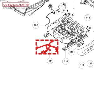 For GWM Tank 300 Front Passenger Seat Cushion Wiring Harness Assembly 6903223XKM14A
