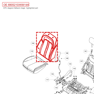 For GWM Tank 300 Front Passenger Seat Back Cushion Assembly 6905210XKM14A