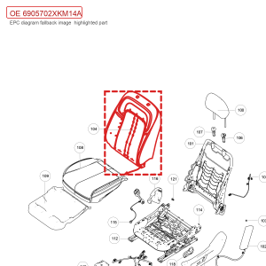 For GWM Tank 300 Front Passenger Seat Backrest Cushion Assembly 6905702XKM14A