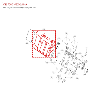 For GWM Tank 300 Rear Left Seat Backrest Cushion Assembly 7000108XKM14A