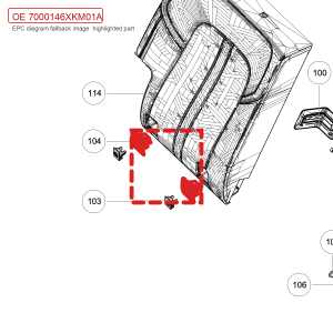 For GWM Tank 300 Child Seat Upper Anchor Point Cover 7000146XKM01A
