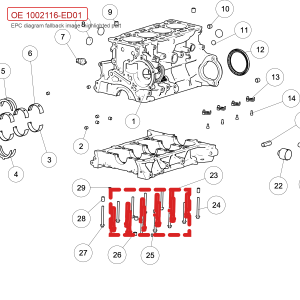For GWM POER Main Bearing Cap Bolt 1002116 ED01