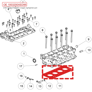 For GWM POER Passenger Pickup Wingle 7 Cylinder Head Gasket 1003200XED95