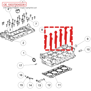 For GWM POER H8 Engine Cylinder Head Bolt Assembly 1003700XED61