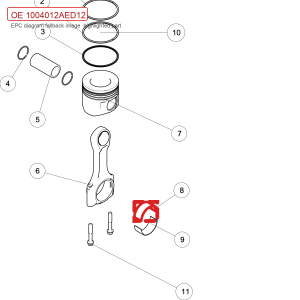 For GWM POER H6 Upper Connecting Rod Bearing 1004012AED12