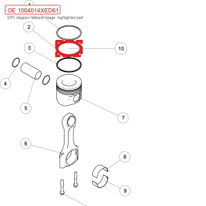 For GWM POER H8 Second Compression Ring 1004014XED61